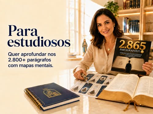 Para estudiosos — quer aprofundar nos 2.800+ parágrafos do Catecismo com mapas mentais