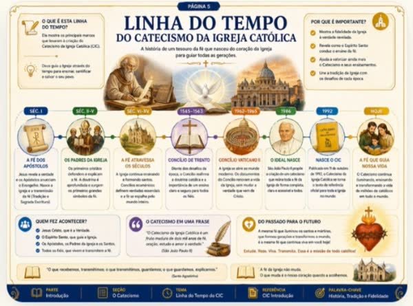 Página do Mapa do Catecismo: Linha do tempo do Catecismo da Igreja Católica